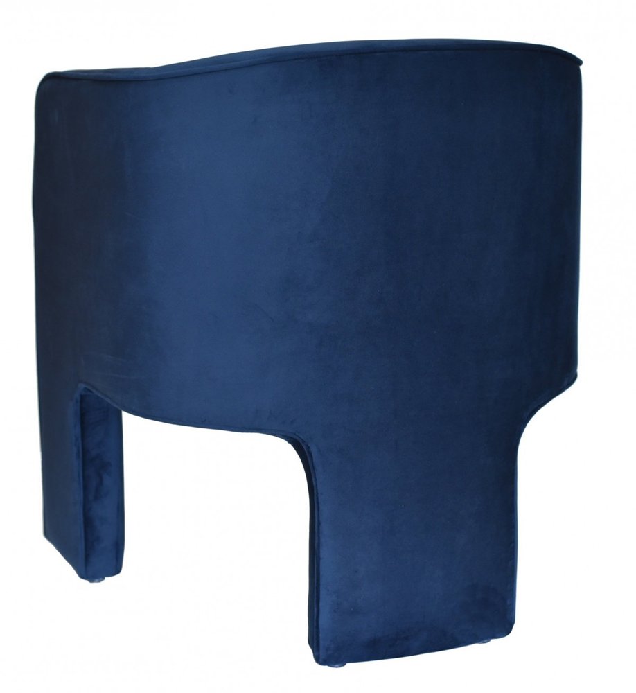 24" Blue Velvet Barrel Chair