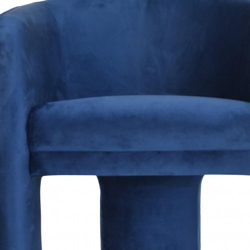 24" Blue Velvet Barrel Chair
