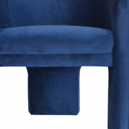 24" Blue Velvet Barrel Chair