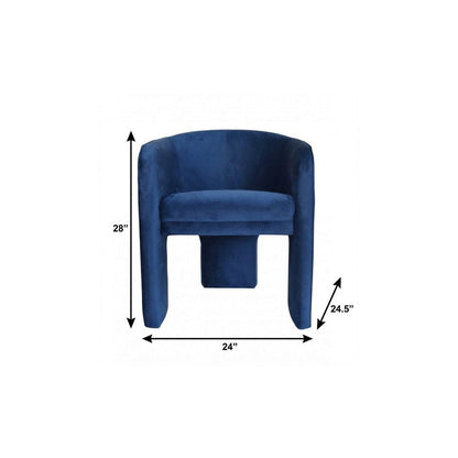24" Blue Velvet Barrel Chair