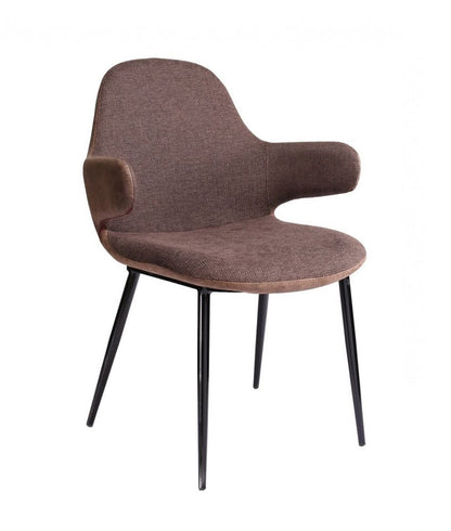 23" Brown And Black Upholstered Arm Chair