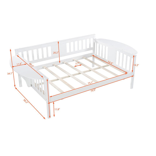 White Wood Full Bed Frame
