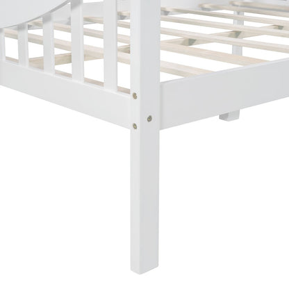 White Wood Full Bed Frame