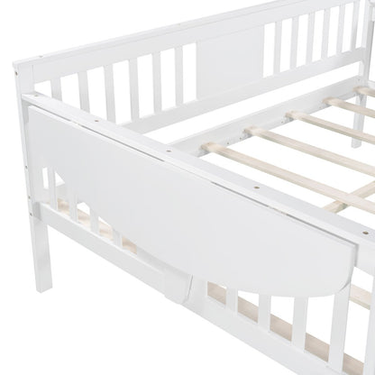 White Wood Full Bed Frame