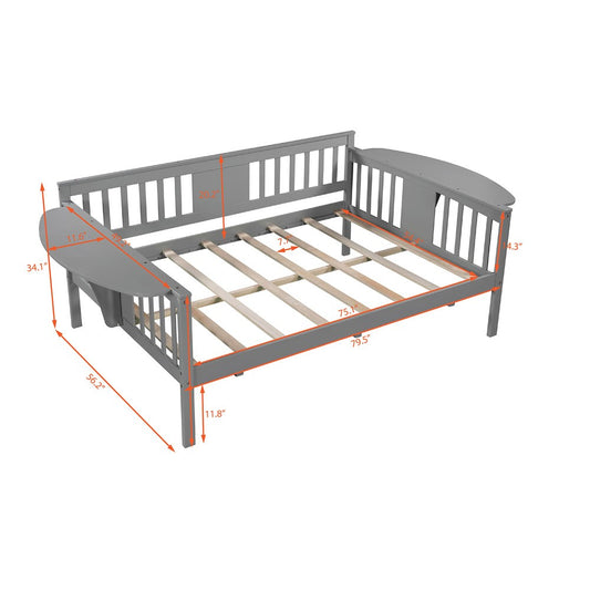 Gray Wood Full Bed Frame