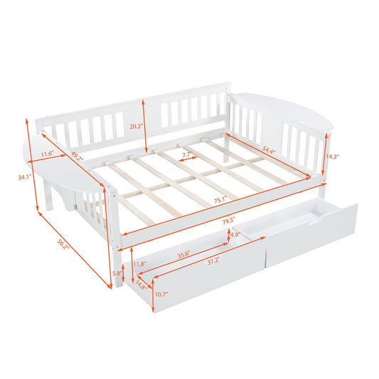 White Wood Full Bed Frame