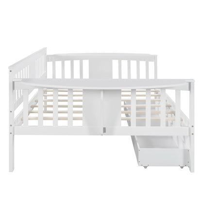 White Wood Full Bed Frame