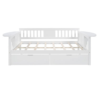 White Wood Full Bed Frame