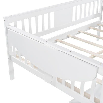 White Wood Full Bed Frame