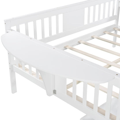 White Wood Full Bed Frame