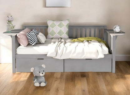 Gray Wood Full Bed Frame