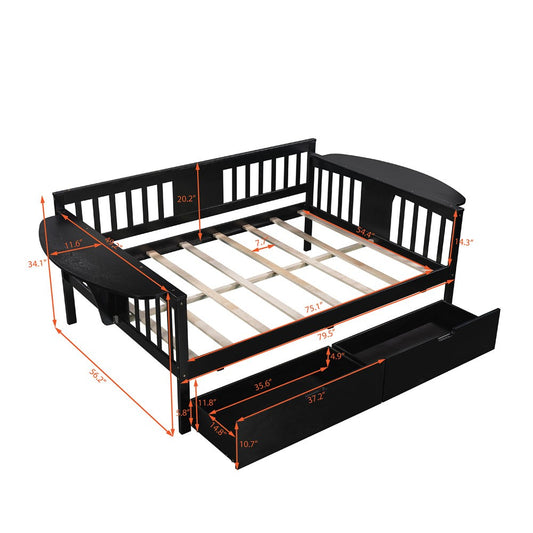 Espresso Wood Full Bed Frame