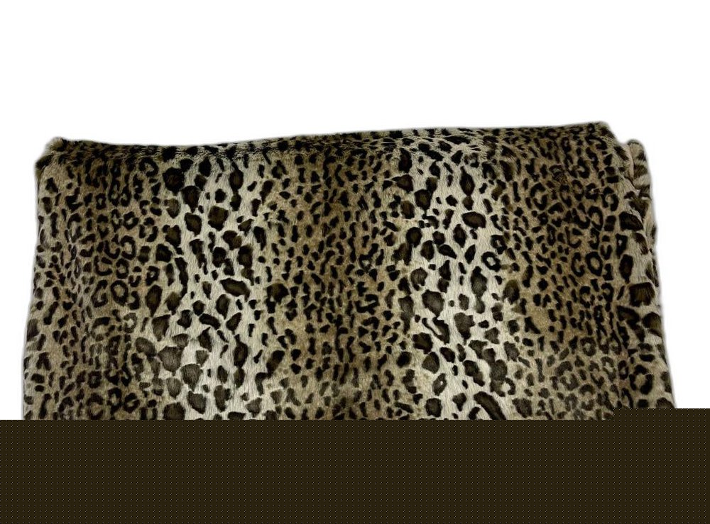 50" X 60" Black Brown And Beige Leopard Faux Fur Plush Throw Blanket