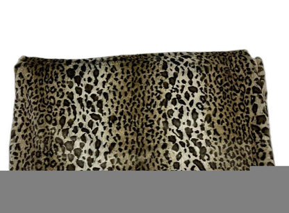 50" X 60" Black Brown And Beige Leopard Faux Fur Plush Throw Blanket