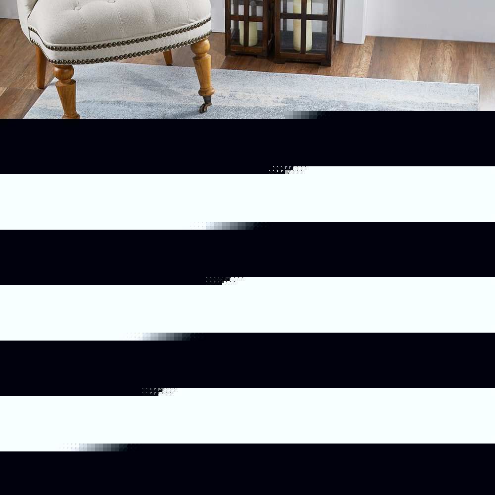 8' X 11' Blue and Gray Abstract Area Rug