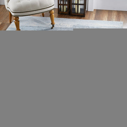 8' X 11' Blue and Gray Abstract Area Rug