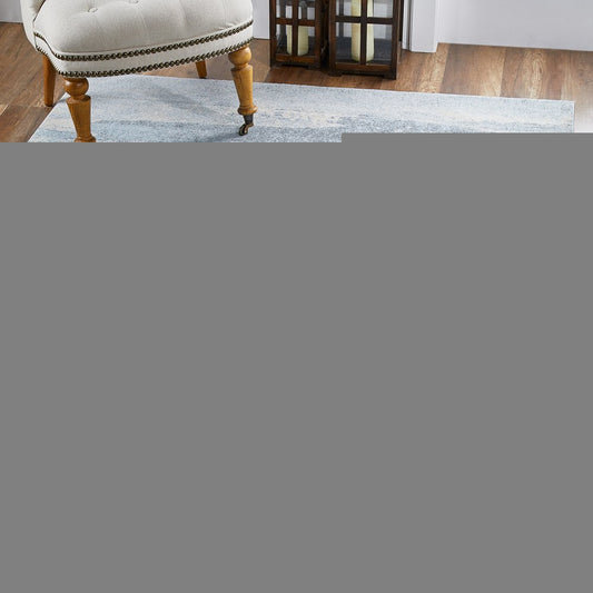 8' X 11' Blue and Gray Abstract Area Rug