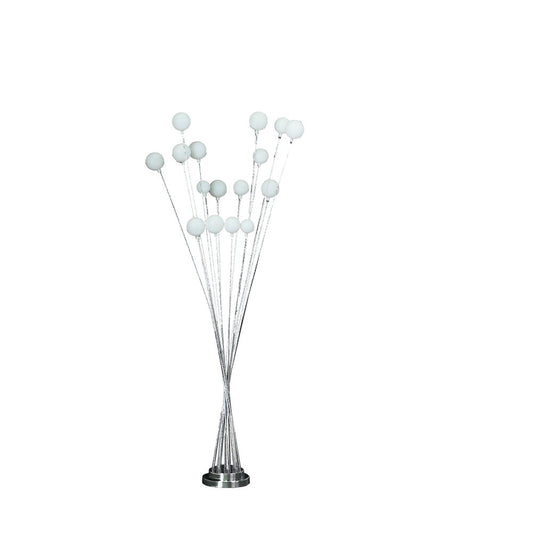 62" Silver 16 LED Novelty Floor Lamp With White