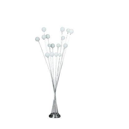 62" Silver 16 LED Novelty Floor Lamp With White