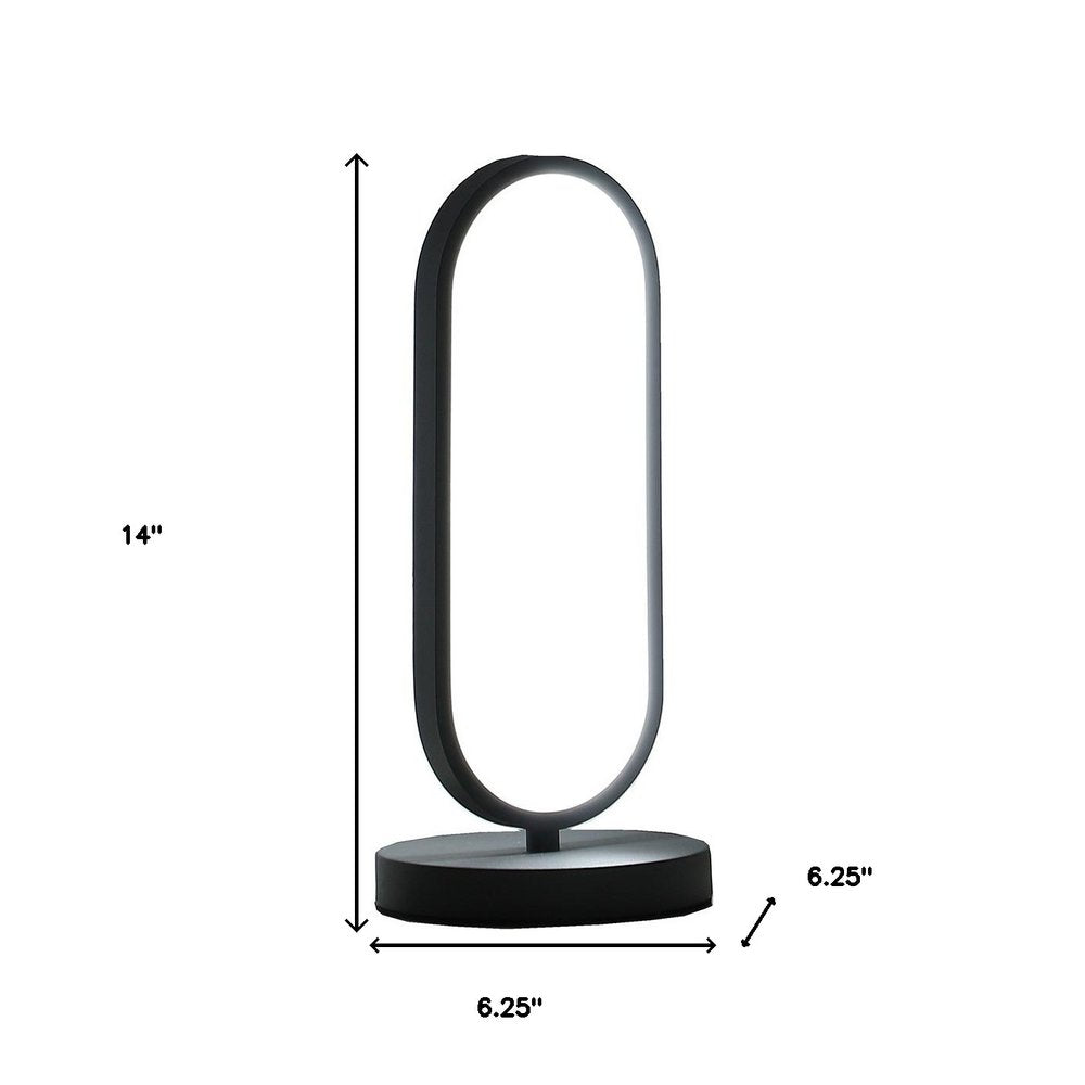 14" Black Metal Desk LED Table Lamp