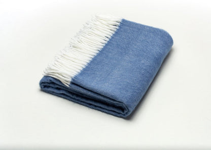 50" X 60" Denim Blue Woven Herringbone Plush Throw Blanket