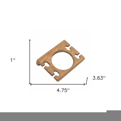 Traditional Solid Teak Wall Mount Cup and Toothbrush Holder