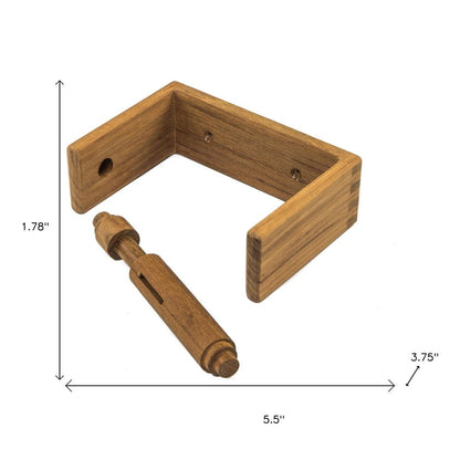 Traditional Solid Teak Wall Mount Toilet Paper Holder