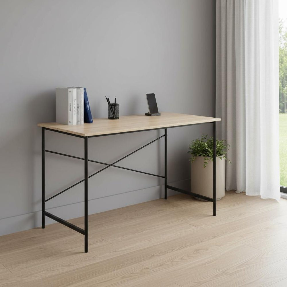 48" Brown and Black Wood Computer Desk