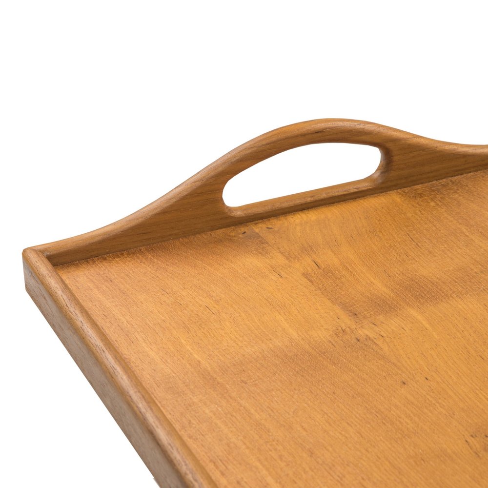 19" Brown Teak Handmade Serving Tray