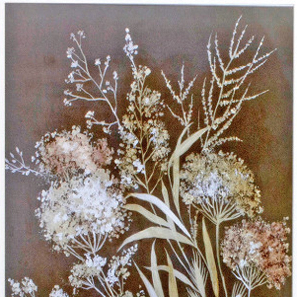 Set of Two Brown Wild Flower Framed Art