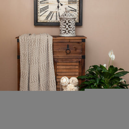 Multi Beige Herringbone Woven Handloom Throw