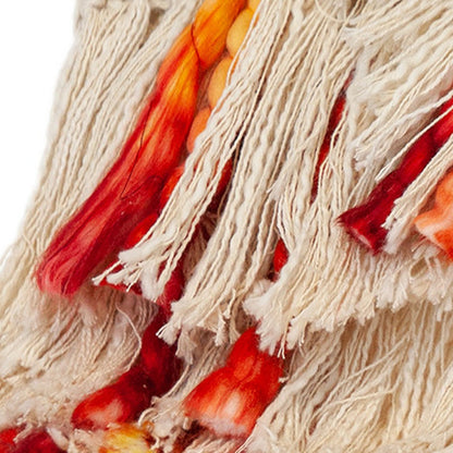 Fire and Beige Textured Woven Handloom Throw
