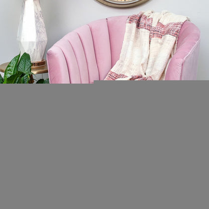 Beige and Shades of Pink Strips Woven Handloom Throw Blanket