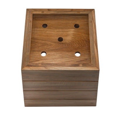 12" Brown Wood Indoor Outdoor Square Planter Box