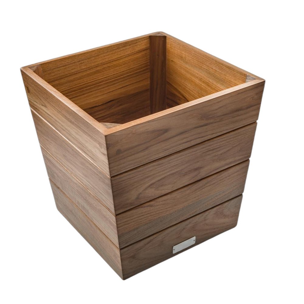 12" Brown Wood Indoor Outdoor Square Planter Box