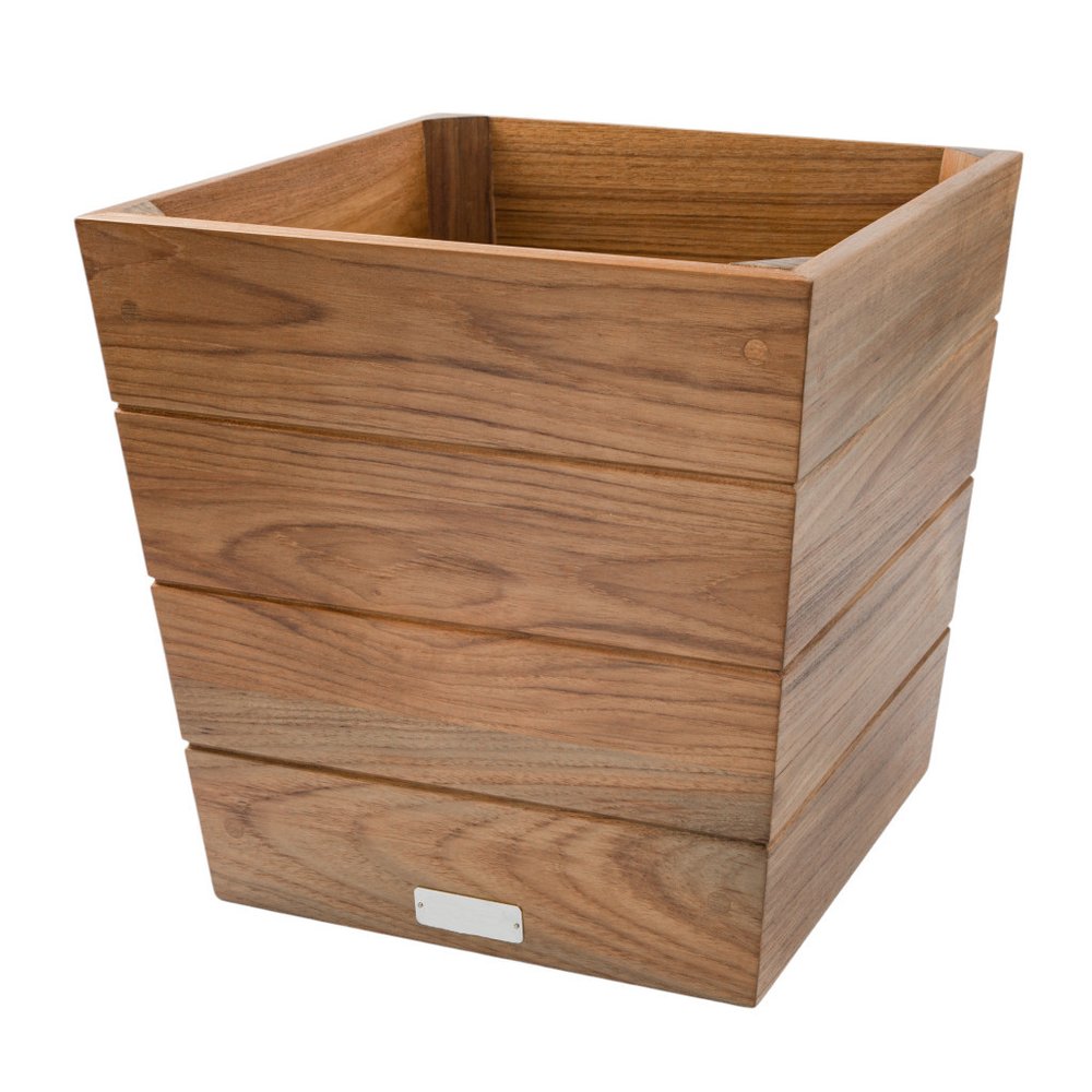 12" Brown Wood Indoor Outdoor Square Planter Box