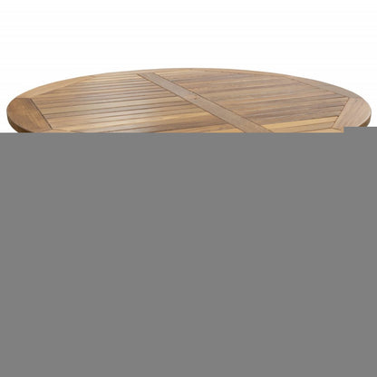 48" Brown Round Solid Teak Wood Dining Table