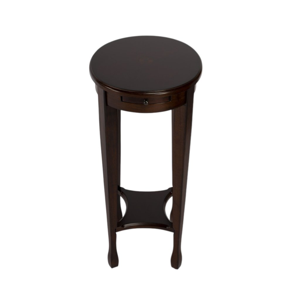26" Chestnut Wood Oval End Table With Shelf