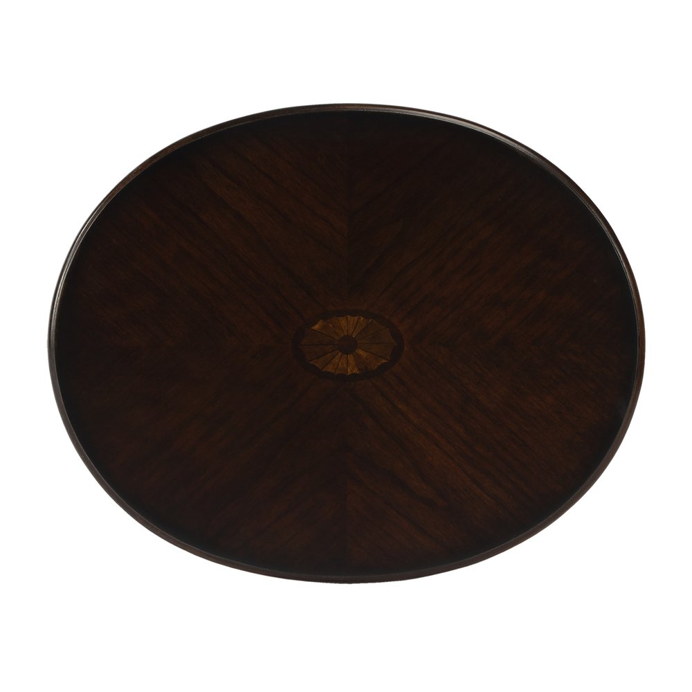 26" Chestnut Wood Oval End Table With Shelf