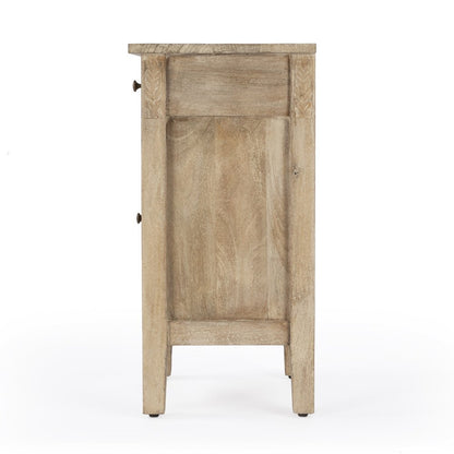 24" Natural Distressed Wood End Table With Drawer
