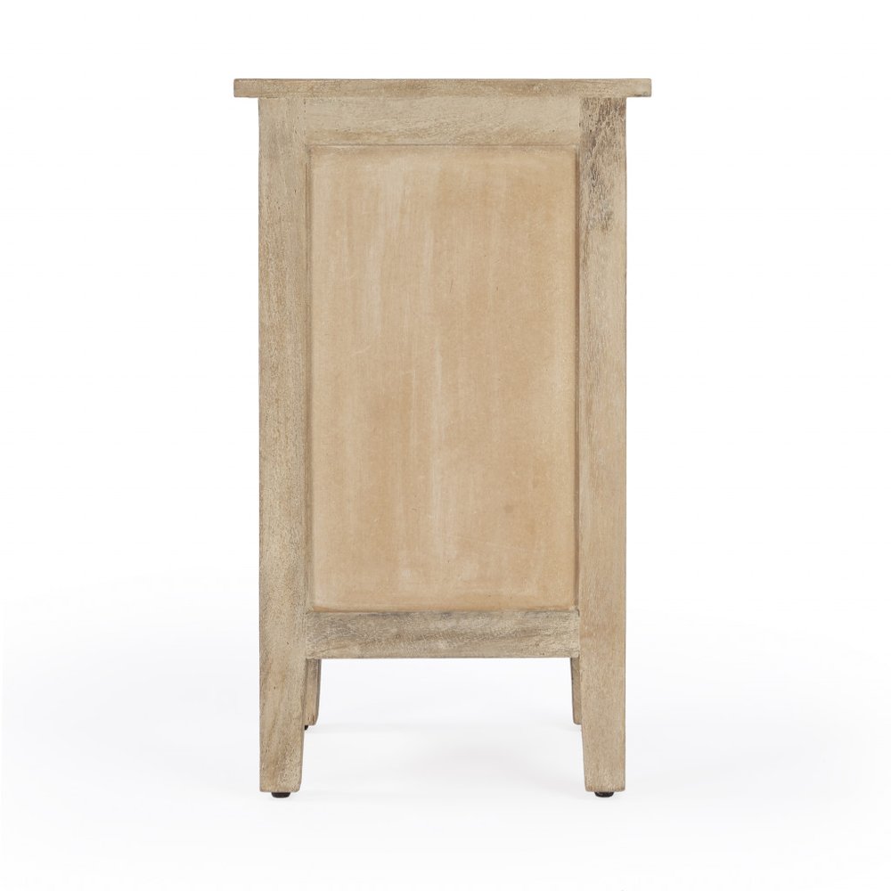 24" Natural Distressed Wood End Table With Drawer