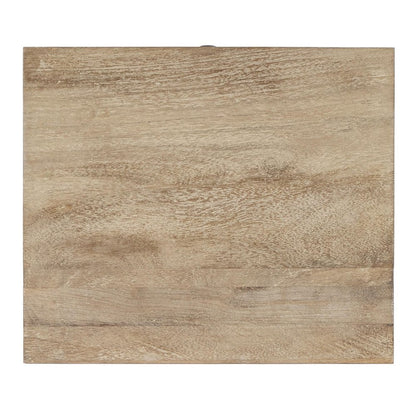 24" Natural Distressed Wood End Table With Drawer