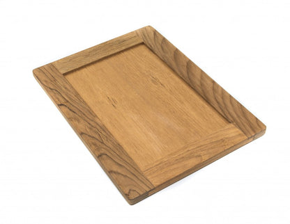 15" Brown Solid Wood Framed Accent Mirror