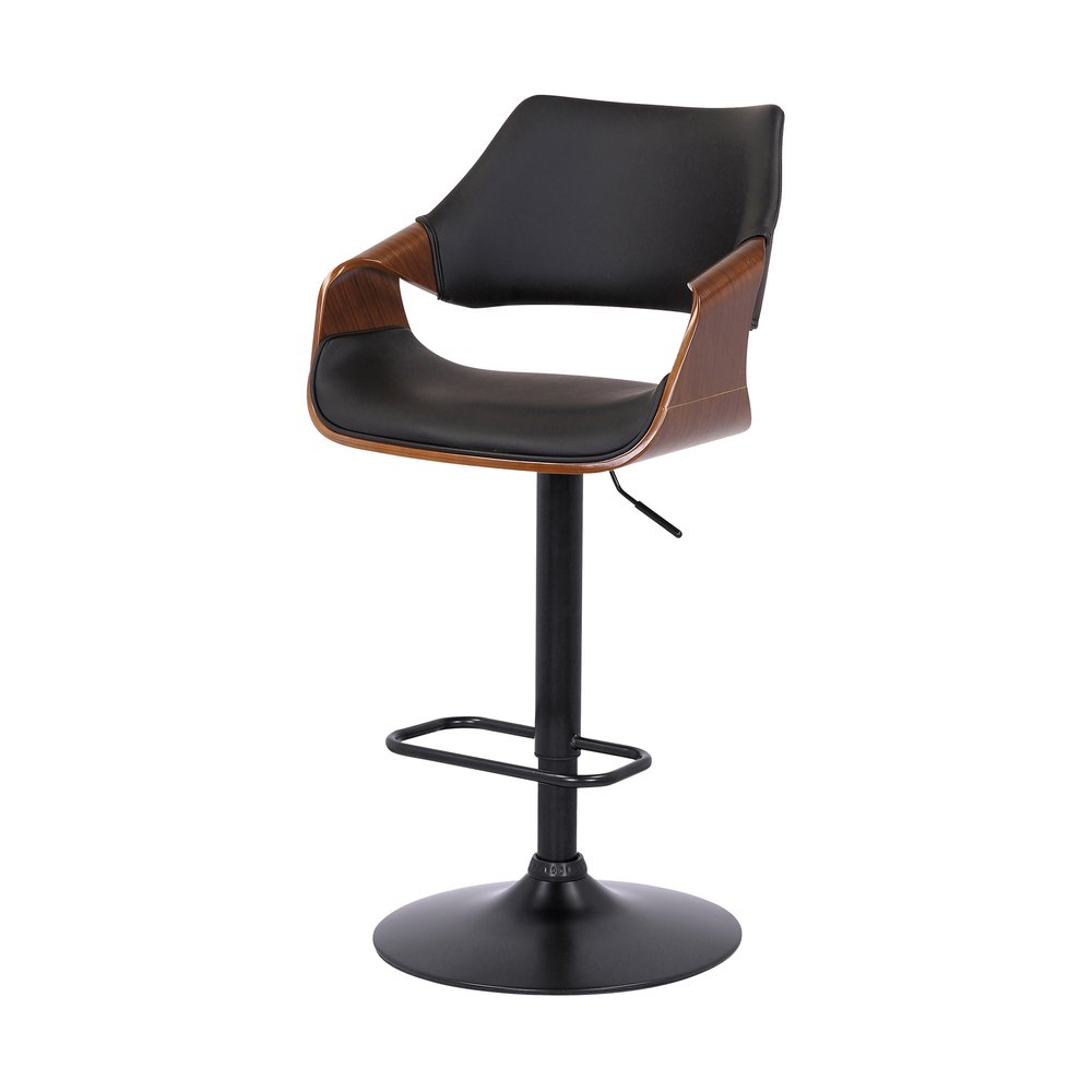 Black Fabric And Iron Adjustable Height Swivel Bar Chair