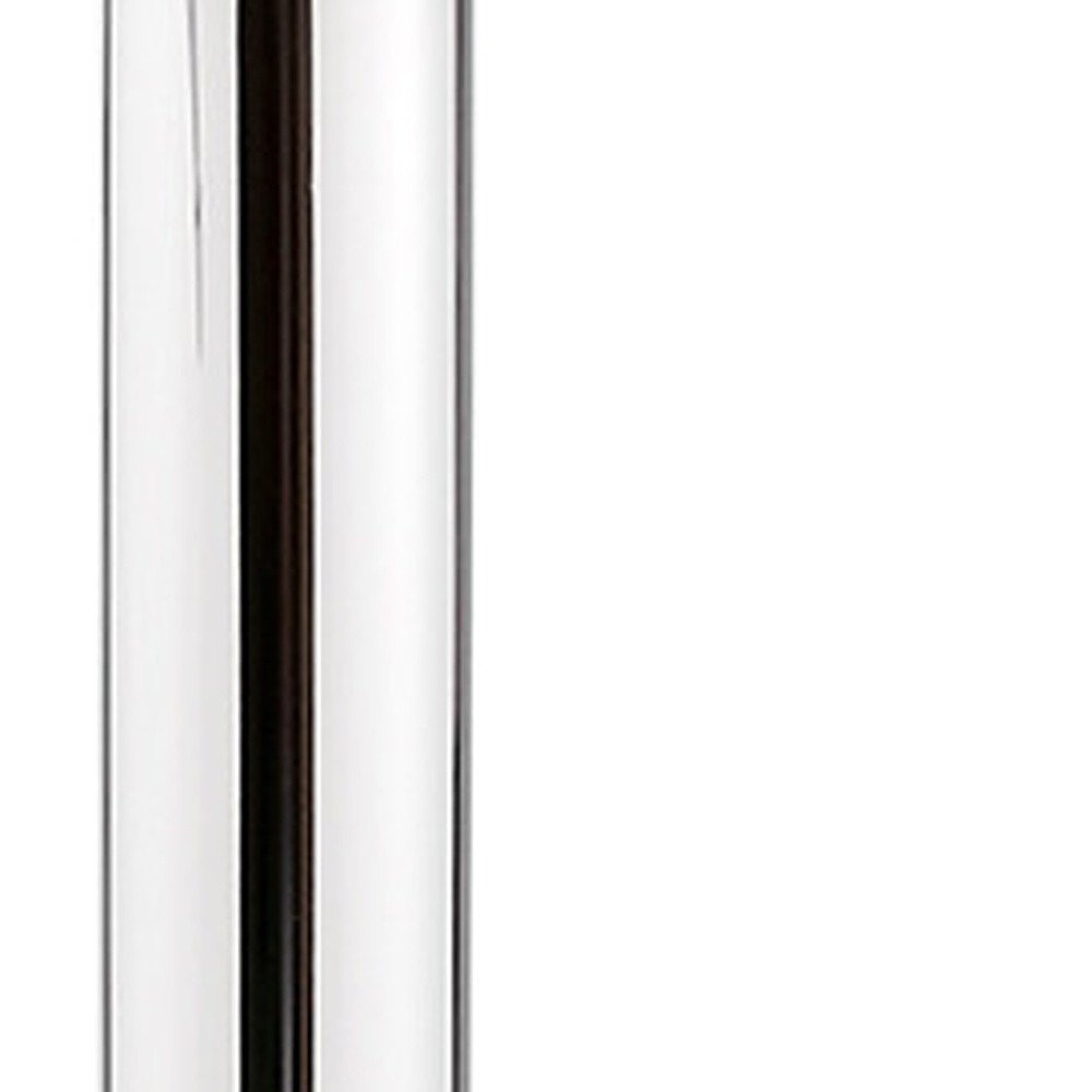 24" Cream And Silver Iron Swivel Adjustable Height Bar Chair