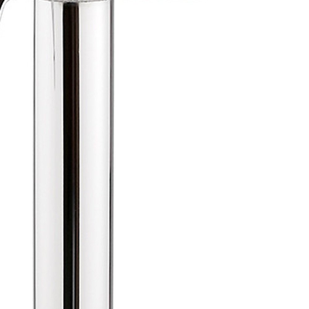 24" Cream And Silver Iron Swivel Adjustable Height Bar Chair