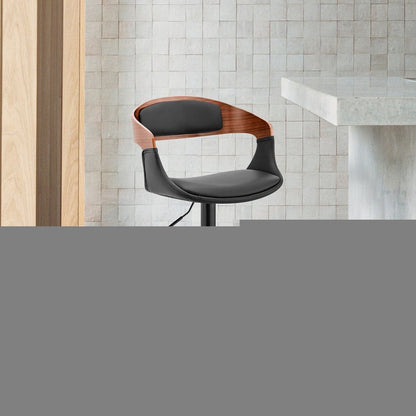 24" Black Iron Swivel Low Back Adjustable Height Bar Chair