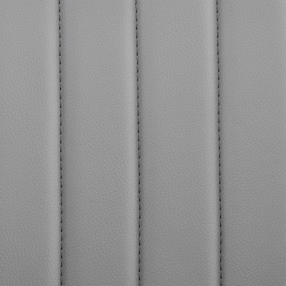 24" Gray And Silver Iron Swivel Adjustable Height Bar Chair