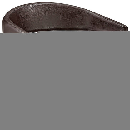 25" Chocolate And Gray Iron Swivel Low Back Counter Height Bar Chair