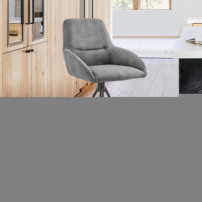 26" Charcoal And Black Iron Counter Height Bar Chair